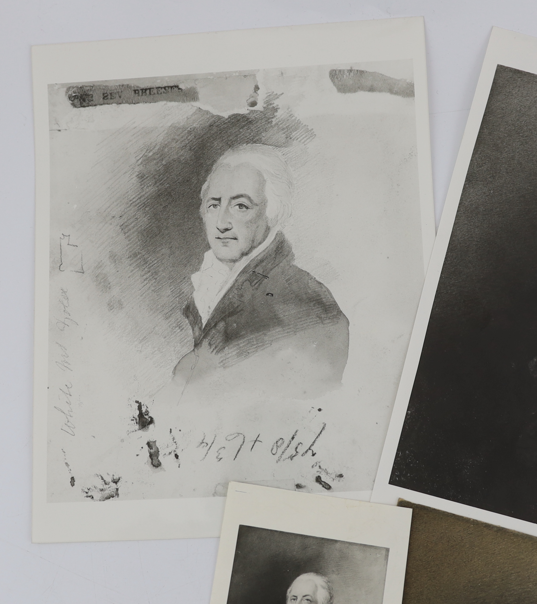 Late 18th century English School - Portrait of Sir William Eden, later 1st Baron Auckland, watercolour on card, 20 x 18cm. A sketch of the sitter verso.